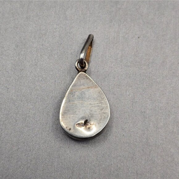 VTG Sterling Silver Larimar Teardrop Pendant 1 1/8" Dominican Republic 3.56g - Picture 3 of 8
